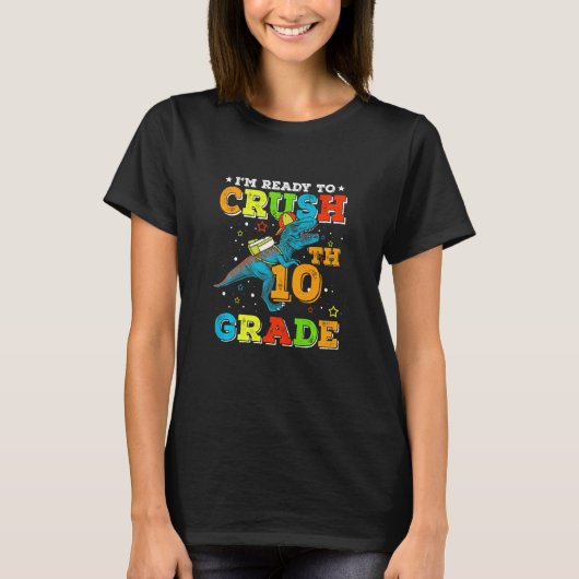 Kinder rokerij - 10e graads dinosaurus rex terug n t-shirt (Voorkant)