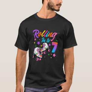 Kinder rolletjes naar 7 jaar oud Schaats meisje 7  T-shirt