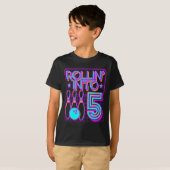 Kinder Rollin in 5 Bowling Bowler 5th Birthday Par T-shirt (Voorkant volledig)