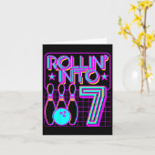 Kinder Rollin In 7 Bowling Bowler 7e Verjaardag Pa Kaart (Gele Bloem)