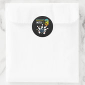 Kinder Rolling In 3 Jaar Oud Verjaardag Bowling Lo Ronde Sticker (Tas)