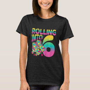 Kinder rolschaatsen in 6 Happy 6th Birthday Roller T-shirt