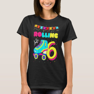 Kinder rolschaatsen op 6 jaar 6e verjaardag t-shirt