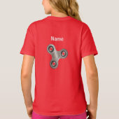 Kinder Rood Houd Kalm Fidget Op Gepersonaliseerde  T-shirt (Achterkant)