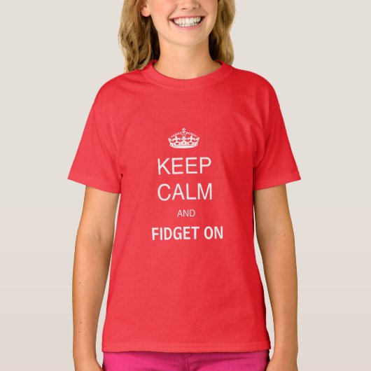 Kinder Rood Houd Kalm Fidget Op Gepersonaliseerde  T-shirt (Voorkant)