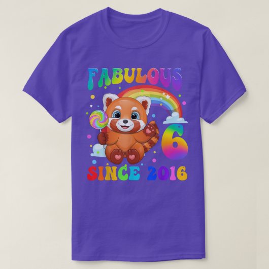 Kinder Rood Panda 6 jaar oud meisje 6 jaar sinds T-shirt (Design voorkant)