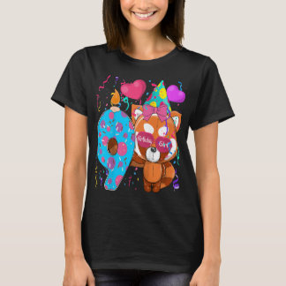 Kinder Rood Panda 9e verjaardag meisje Ik ben 9 ja T-shirt