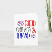 Kinder rood wit en twee 2e verjaardag 4 juli in kaart (Voorkant)