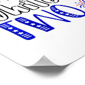 Kinder rood wit en twee 2e verjaardag 4 juli in poster (Hoek)