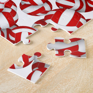kinder rood wit volleybal team kleuren legpuzzel
