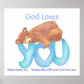 Kinder Room Scripts, God houdt van je, Teddy Bear Poster (Voorkant)