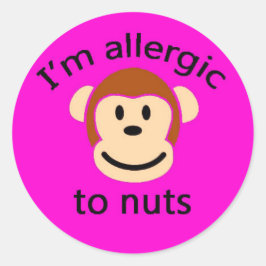 Kinder roze aap allergie alert sticker