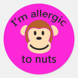 Kinder roze aap allergie alert sticker