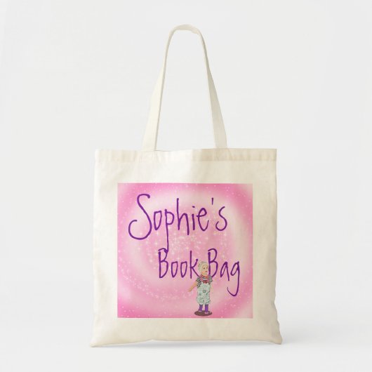 Kinder Roze bibliotheek Boek Bag Young Child Tote Bag (Voorkant)