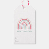 Kinder Roze Boho Kerstregenboog Label Cadeaulabel (Voorkant)