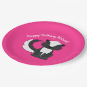 Kinder roze Borden van kunk Birthday Party Papieren Bordje (Gekanteld)