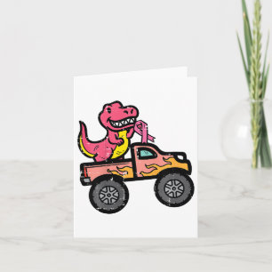 Kinder Roze Dino Monster Truck Borstkanker Awarene Kaart