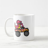 Kinder Roze Dino Monster Truck Borstkanker Awarene Koffiemok (Links)