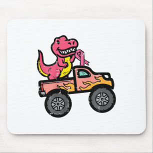 Kinder Roze Dino Monster Truck Borstkanker Awarene Muismat