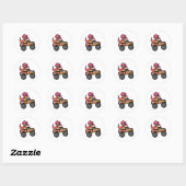 Kinder Roze Dino Monster Truck Borstkanker Awarene Ronde Sticker (Vel)