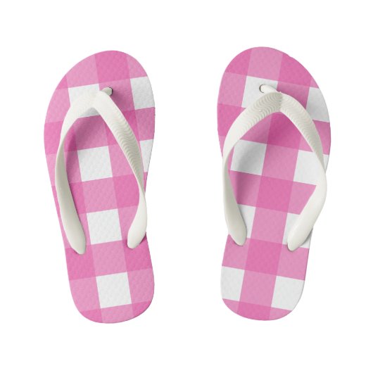 Kinder roze en witte buffels Teenslippers controle (Voetbed)