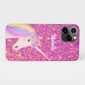 Kinder roze glitter Unicorn - Aangepast iPhone Hoesje (Achterkant horizontaal)