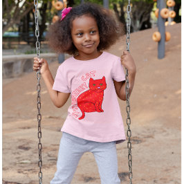 Kinder roze katten met aardbeien schattig stijlvol t-shirt