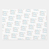 Kinder roze kerst inpakpapier vel (Voorkant 3)