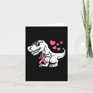 Kinder roze lint T-Rex Kinder borstkankerreclames Kaart
