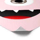 Kinder - roze - Monster - groeigrafiek Poster (Hoek)