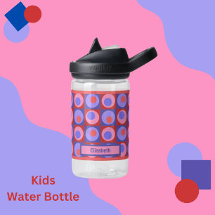 Kinder roze Paars gepersonaliseerd puntsthema Waterfles