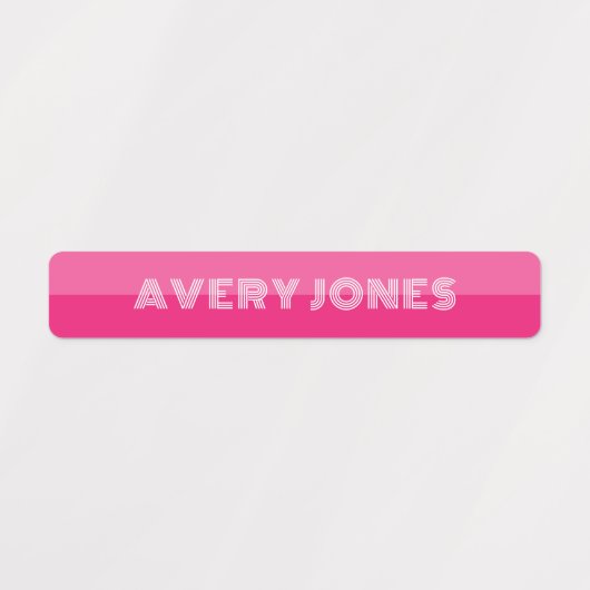 Kinder Roze Paarse Gepersonaliseerd Terug naar Sch Labels (Design 2)