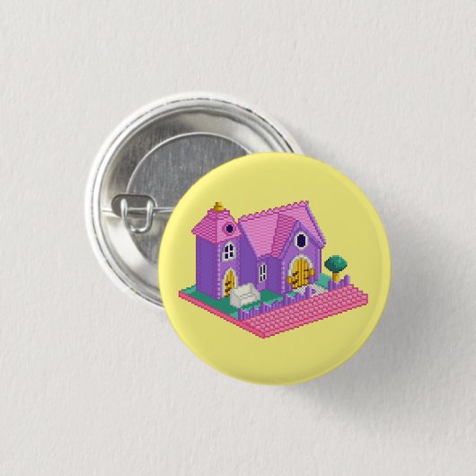 Kinder roze Paarse Sticker van de Speelgoed Ronde Button 3,2 Cm (Voorkant /achterkant)