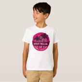 Kinder Roze Palmboom Custom Name Vakantie Tshirt (Voorkant volledig)