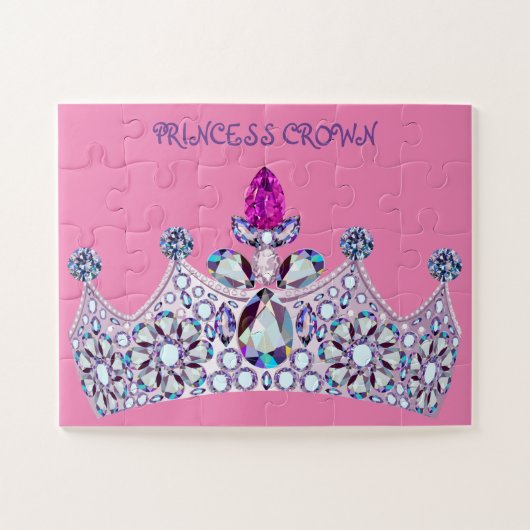 Kinder Roze Princess Royal Monarchy Crown Legpuzzel (Horizontaal)