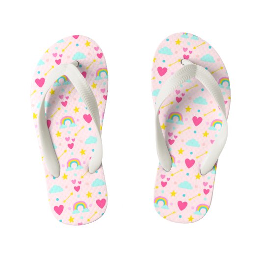 Kinder roze regenboog gevlekte Teenslippers (Voetbed)