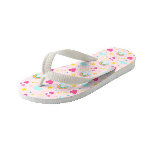 Kinder roze regenboog gevlekte Teenslippers (Schuin)