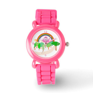 Kinder roze riem van de Glitter Stapsgewijze lucht Horloge