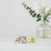 Kinder roze Unicorn Skinny Profielkaarten Mini Visitekaartje (Staand voorkant)