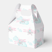 Kinder Roze Vliegtuig Vliegende Luchtvaart Verjaar Bedankdoosjes (Achterkant)