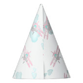 Kinder Roze Vliegtuig Vliegende Luchtvaart Verjaar Feesthoedjes (Achterkant)