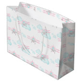 Kinder Roze Vliegtuig Vliegende Luchtvaart Verjaar Groot Cadeauzakje (Achterkant Gekanteld)