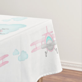 Kinder Roze Vliegtuig Vliegende Luchtvaart Verjaar Tafelkleed
