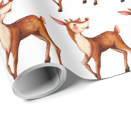 Kinder Rudolph the red nosed reinders Wrapping Pap Cadeaupapier (Rol Hoek)