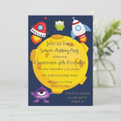 Kinder ruimte Galaxy Planets Aliens Verjaardagsfee Kaart (Staand voorkant)