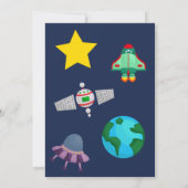 Kinder ruimte Galaxy Planets Aliens Verjaardagsfee Kaart (Achterkant)