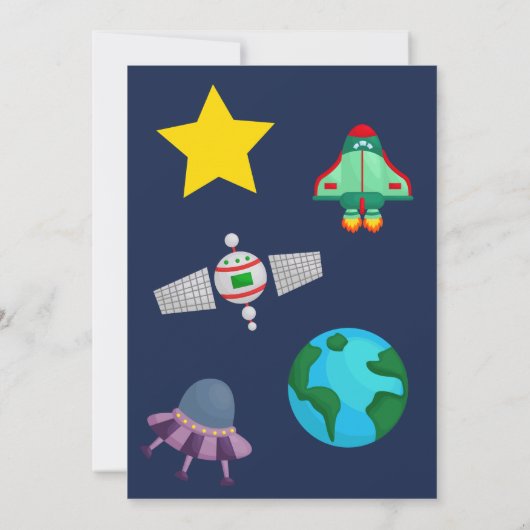Kinder ruimte Galaxy Planets Aliens Verjaardagsfee Kaart (Achterkant)