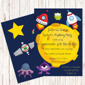 Kinder ruimte Galaxy Planets Aliens Verjaardagsfee Kaart