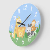 Kinder ruimte - Safari Animals Thmed Wall Clock Grote Klok (Hoek)
