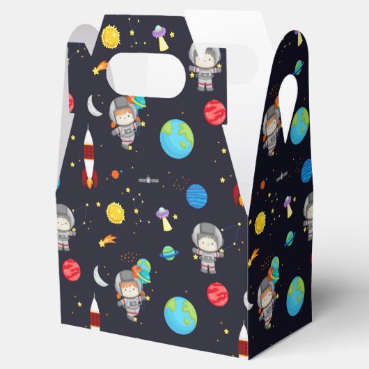 Kinder ruimte thema patroon bedankdoosjes (Geopend)